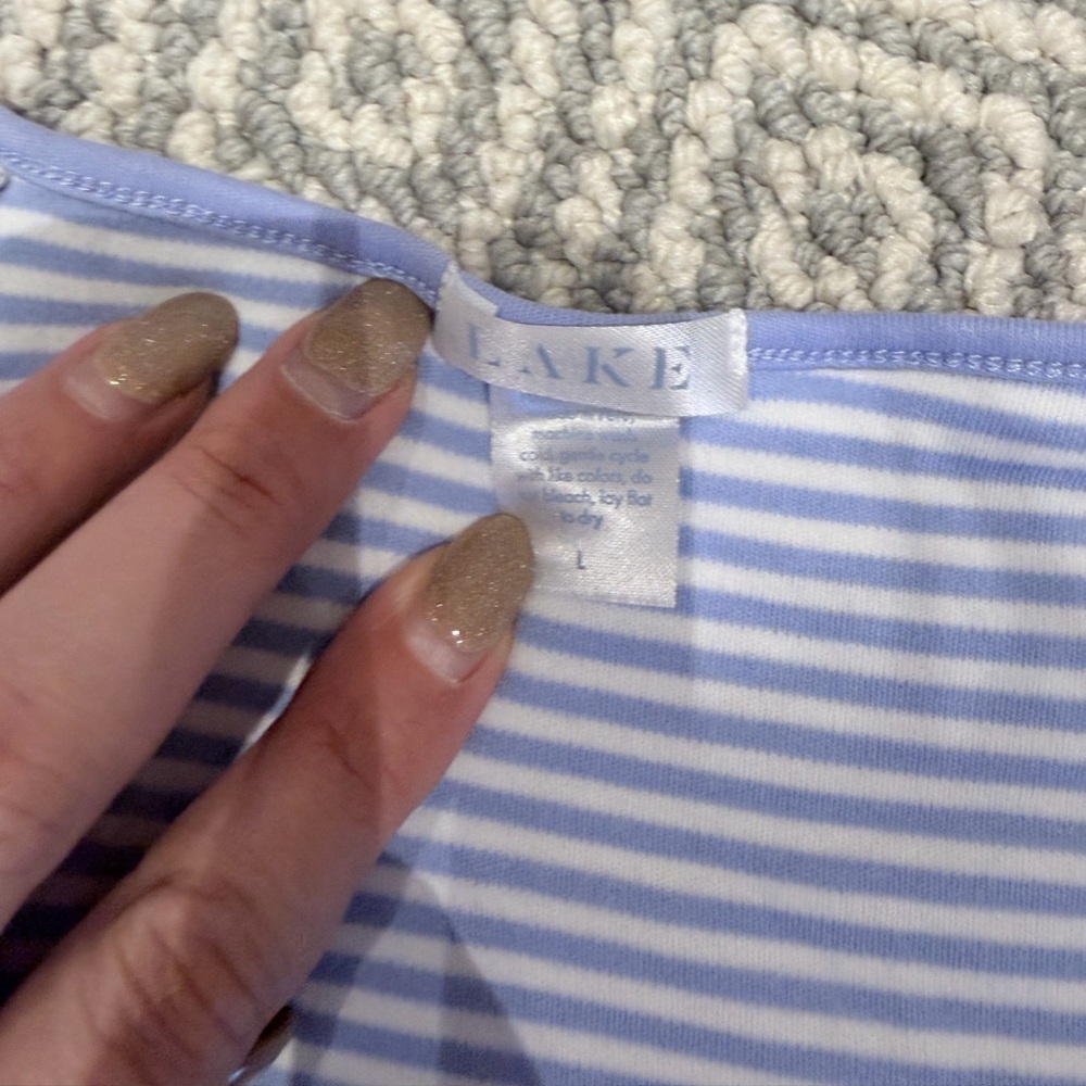 lake pajamas blue stripe nightgown - Picture 2 of 3